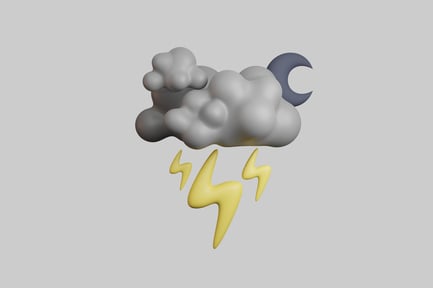 Preview: Cloud, lightning, and moon asset