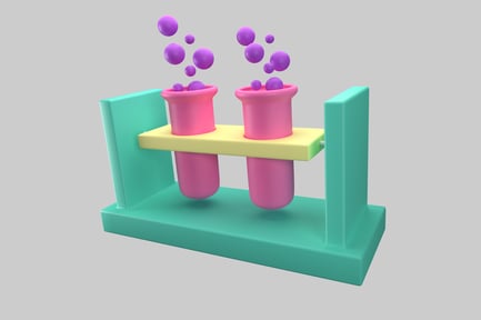 Preview: Pink test tubes with bubbles