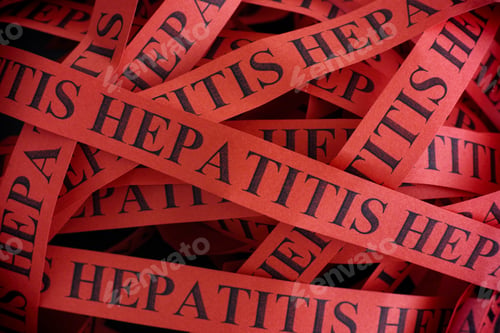 Preview: Hepatitis. Pieces of paper with the words Hepatitis