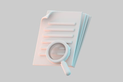 Preview: Stack of papers with magnifier