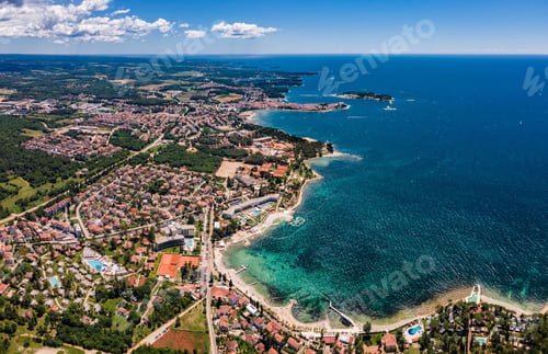 Preview: Aerial shot of the beautiful city of Porec, Croatia
