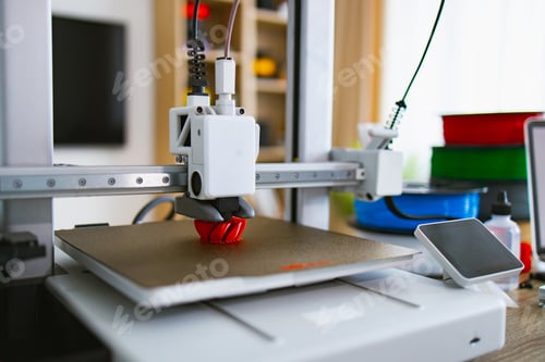 Preview: 3D Printer Creating Red Object