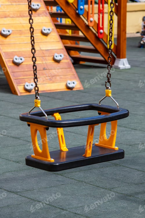 Preview: the playground swings are all made to look like they were in mid - air