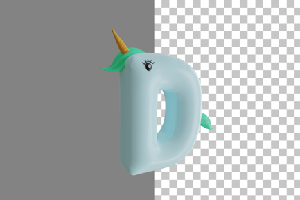 Preview: Letter D Unicorn 3D Icon