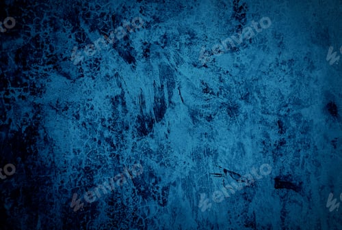 Preview: Vintage grunge blue concrete texture studio wall background with vignette.
