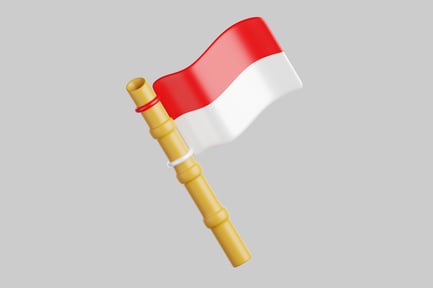 Preview: Red and white waving flag