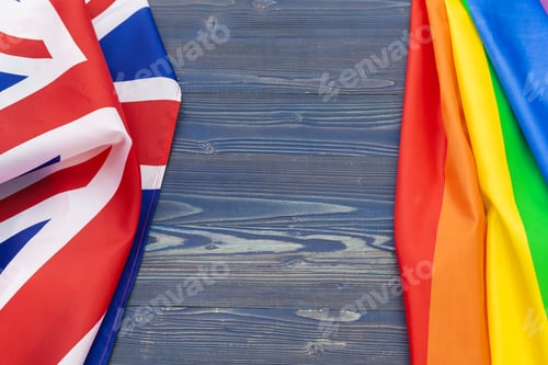 Preview: national flag of great britain and gay flag.concept