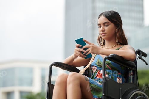 Preview: Woman Reading Notification on Smartphone