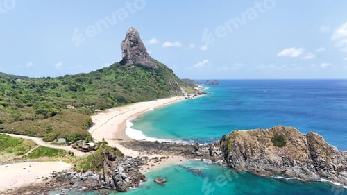 Preview: Aerial view of Fernando de Noronha beach and peak
