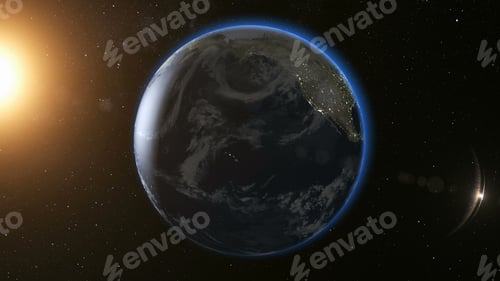 Preview: Space view on Planet Earth and Sun in Universe