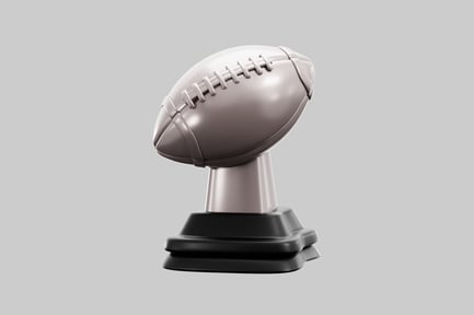 Preview: Silver football trophy on black base