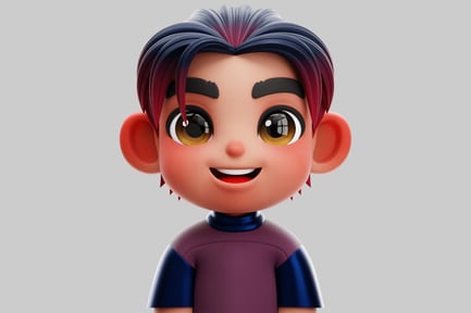Preview: Smiling Chibi Korean Boy 3D Character