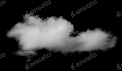 Preview: White fluffy clouds isolated on black background