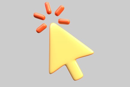 Preview: Computer mouse cursor with orange ovals