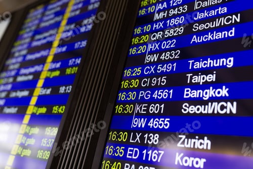 Preview: Airport flight number on display screen