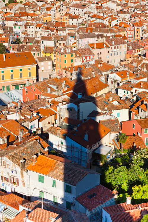 Preview: Aerial View with Rovinj Belfry Shadow, Croatia