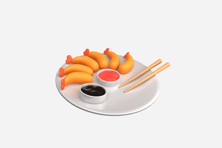 Preview: Tempura Shrimp 3D Illustration
