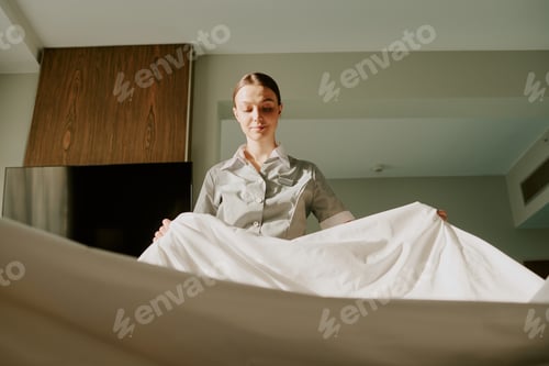Preview: Young Maid Changing Bed Linen