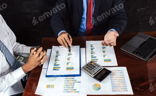 Preview: businessmen and businesswomen team meeting to plan strategies to increase business income.