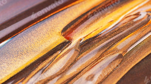Preview: Orange Brown Background With Glittering Smears. Abstract Paint Texture