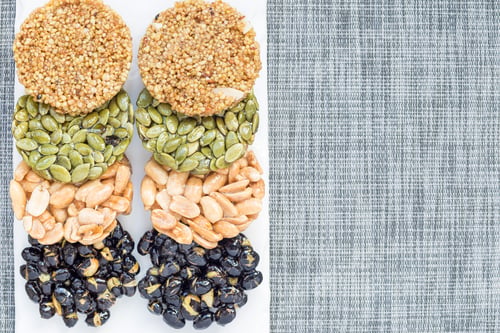 Preview: Korean traditional sweet snacks. Top view, horizontal, copy space