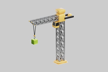 Preview: Construction crane with green weight