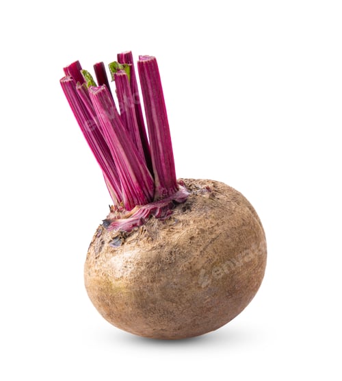Preview: Beetroot with leaves on white background