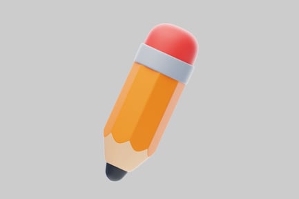 Preview: Cartoon pencil with eraser topper