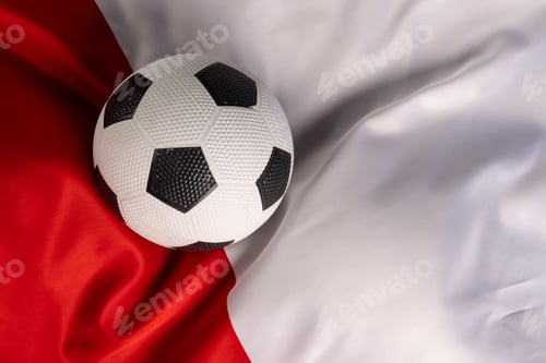 Preview: Composition of football over national flag of indonesia
