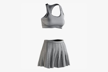 Preview: Pleated Skirt and Sports Bra Outfit