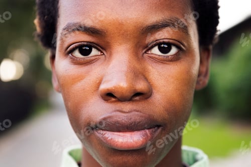 Preview: close up of a serious african american woman
