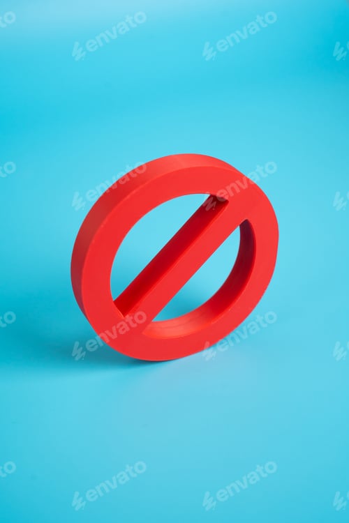 Preview: Red sign of prohibition NO. Restrictions, prohibitions. Laws. How not to do. Tips and warnings.
