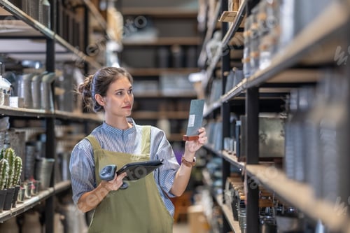 Preview: A Female Entrepreneur in a Family Run Ceramic Business Checking Stock