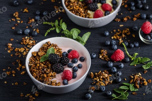 Preview: Homemade pudding with berries