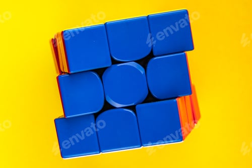 Preview: Rubik's Cube Speedcubing educational game concept speed cubing fine motor game copy space background