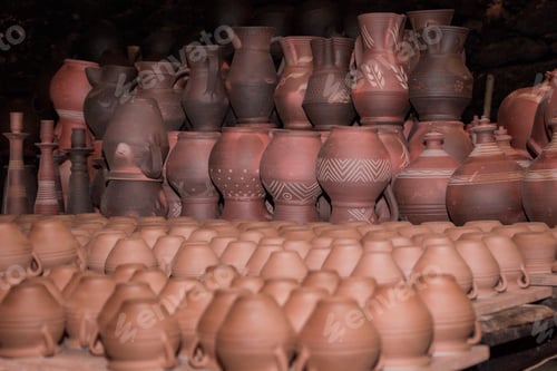 Preview: Lot of clay pots in the factory