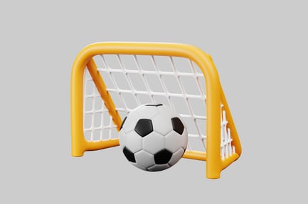 Preview: Soccer ball in yellow goal