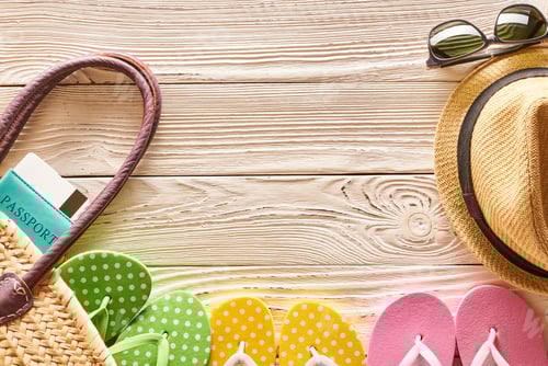 Preview: Travel and beach items still life