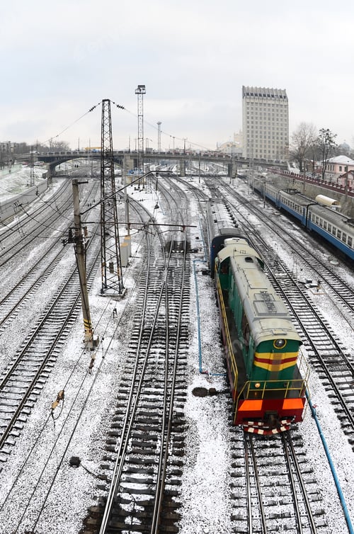 Preview: Kharkiv landscape with railroad tracks near the South Railway Station