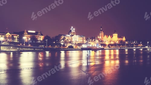 Preview: Szczecin (Stettin) City at night, Poland.