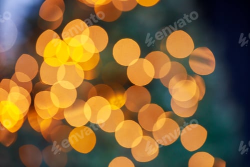 Preview: Bokeh lights on black background, abstract blur light