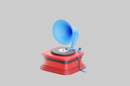 Preview: Antique phonograph turntable music player