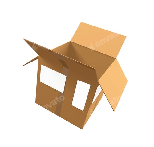 Preview: open 3d cardboard box