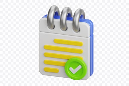 Preview: 3D Notebook Checkmark