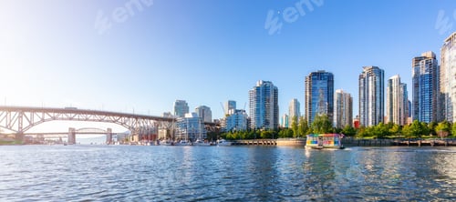 Preview: Residential Home Buildings in Modern City. Sunny Sunset.