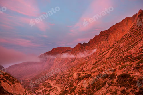 Preview: Mountains on sunset