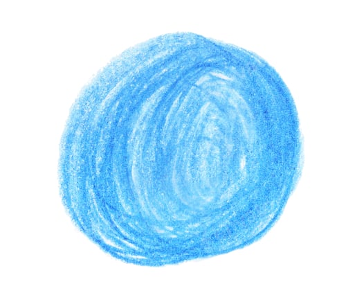 Preview: Blue pencil scribble on white background, top view