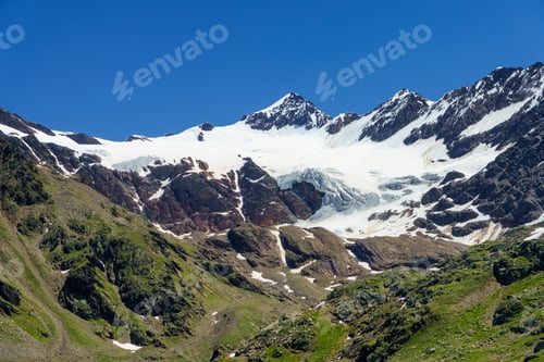 Preview: Passo Gavia, mountain pass in Lombardy, Italy, at summer