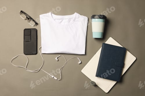 Preview: Flat Lay of Technology, Apparel and Accessories