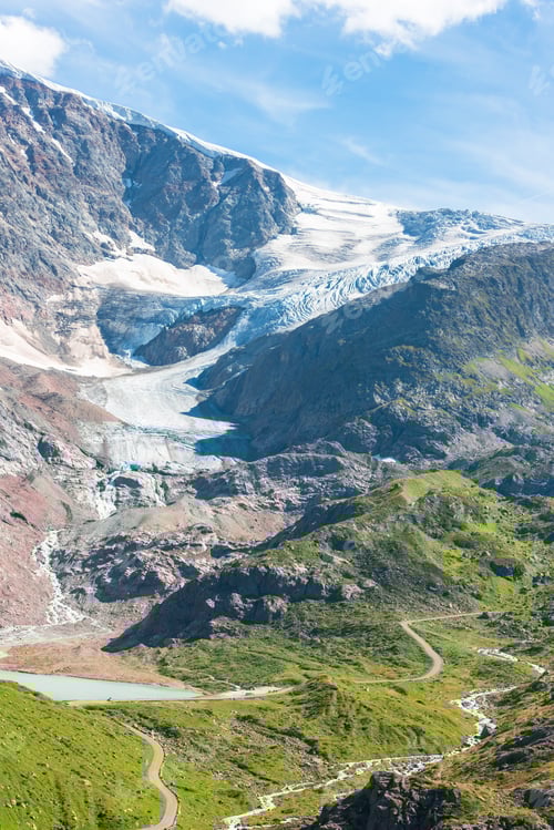 Preview: View to Steingletcher and Steinsee nearby Sustenpass